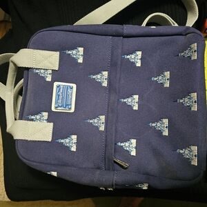 Disney Loungefly Canvas Backpack Blue Whith The Disney Castle On It
